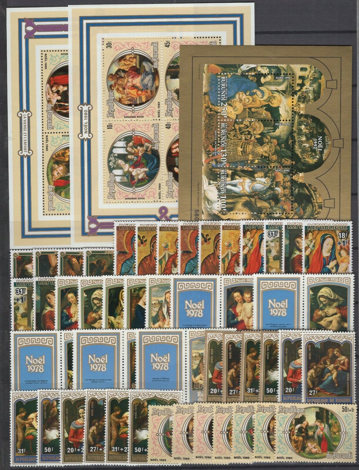 AE141171/ BURUNDI – PAINTINGS / COLLECTION 1977 - 1994 MNH CV 341 $ - Fresh Stock Dated December 2025