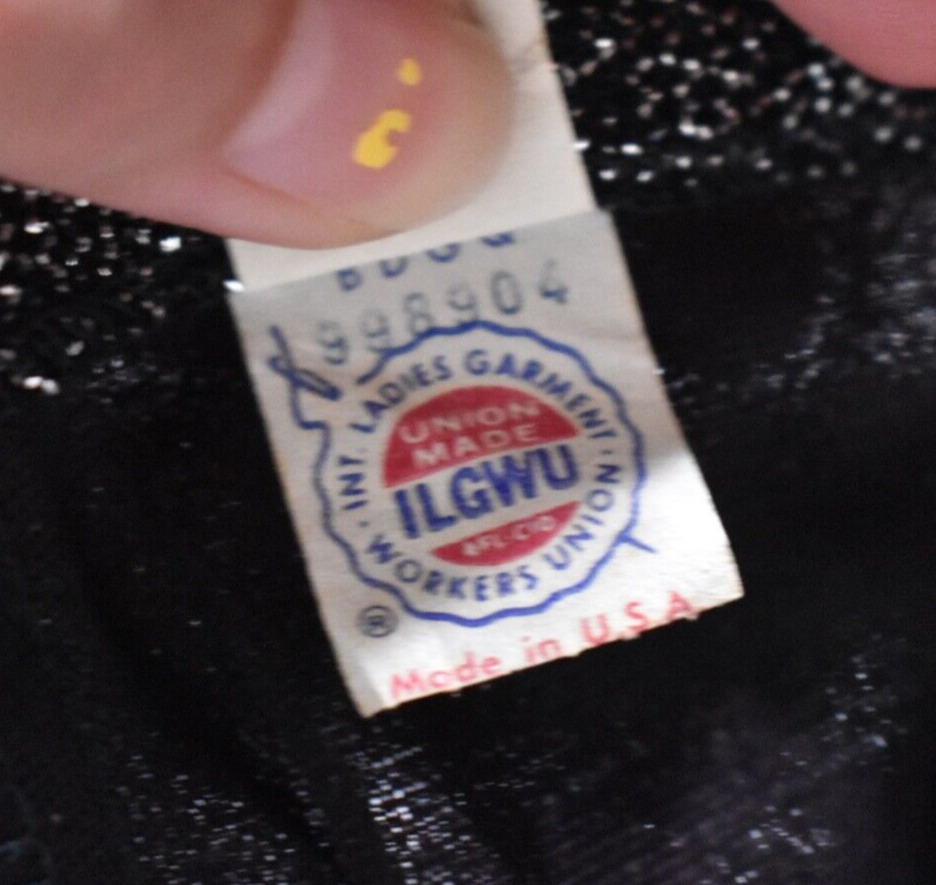 70s Glitter Maxi Skirt Black Silver Sparkly Disco VTG 1970s FLAWED 25