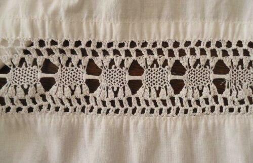 Vintage Victorian Cotton Slip Skirt Handmade Crochet Turtle Lace White - Fresh Stock Dated December 2025