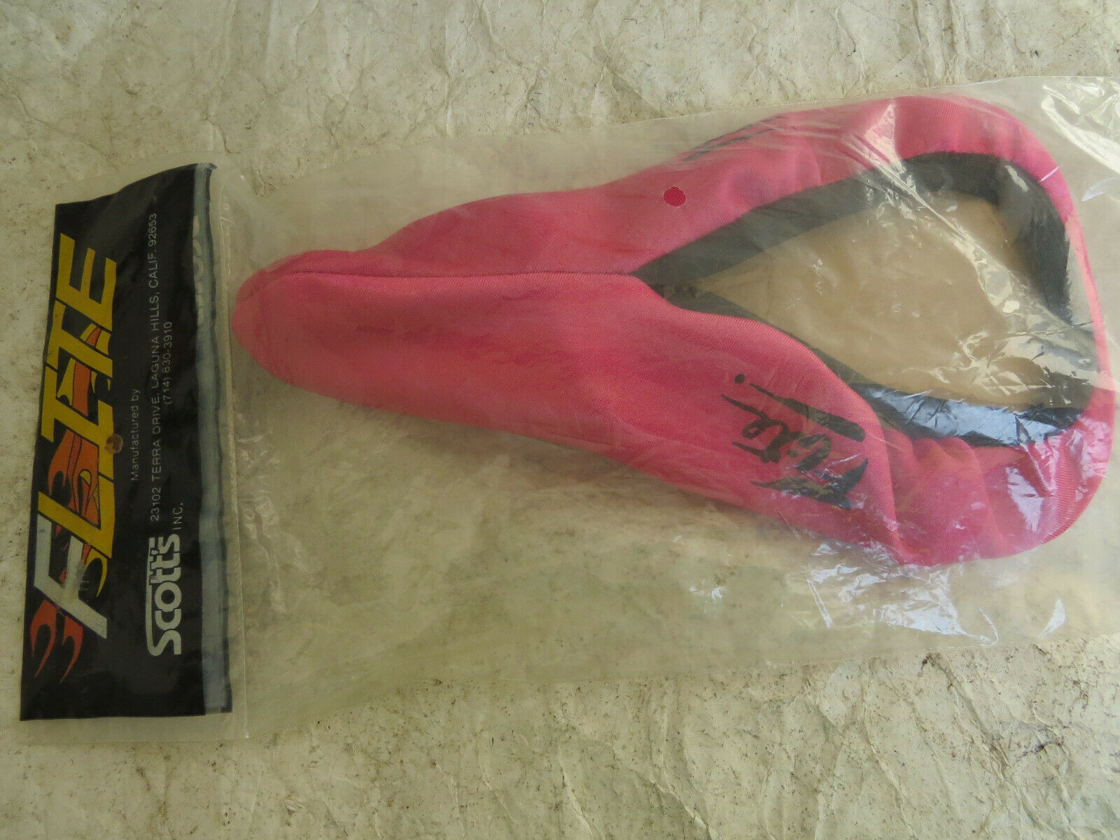 FLITE PINK SCOTTS 1980S SEAT PAD COVER BMX CRUISER FREESTYLE RACING VINTAGE NOS - Fresh Stock Dated December 2025