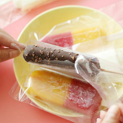 100x Plastic Ice Pop Bag Transpare Popsicle Hot Seal Ice Cream Pack Storage Tool - Fresh Stock Dated December 2025