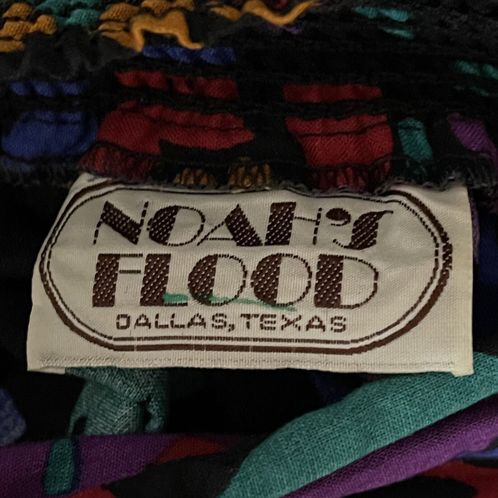 Vintage Noah’s Flood Dallas TX 80's Geographic Colorful Skirt Wide Belt SZ 9/10 - Fresh Stock Dated March 2026