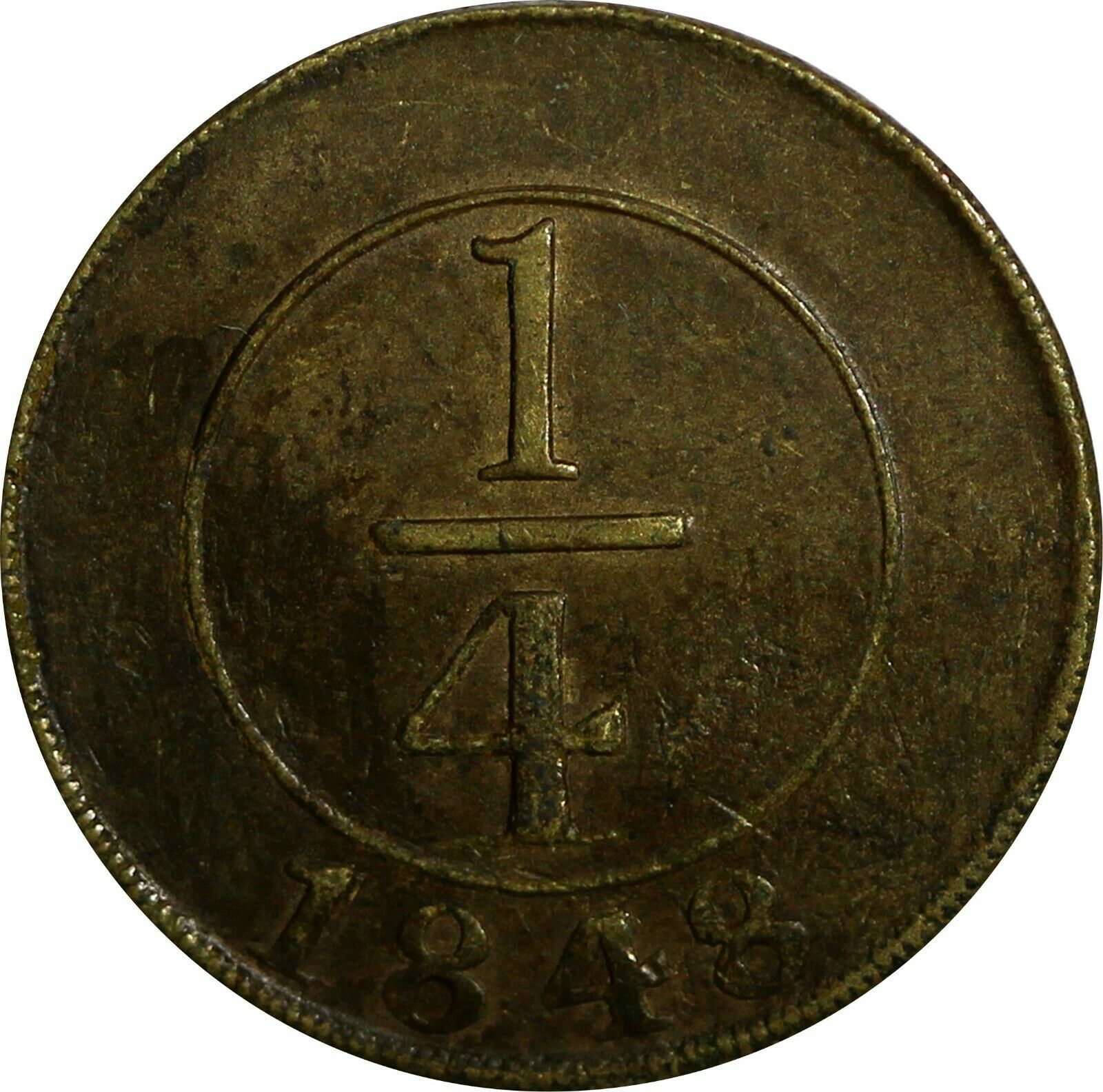 Dominican Republic Brass 1848 1/4 Real SCARCE KM# 2 - Fresh Stock Dated February 2026