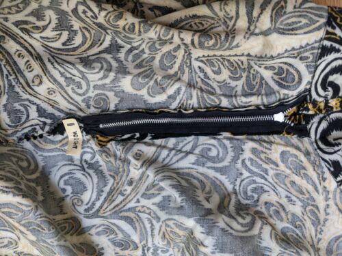 Vtg 50's Skirt full circle paisley geometric  midi mid century XS waist is 23