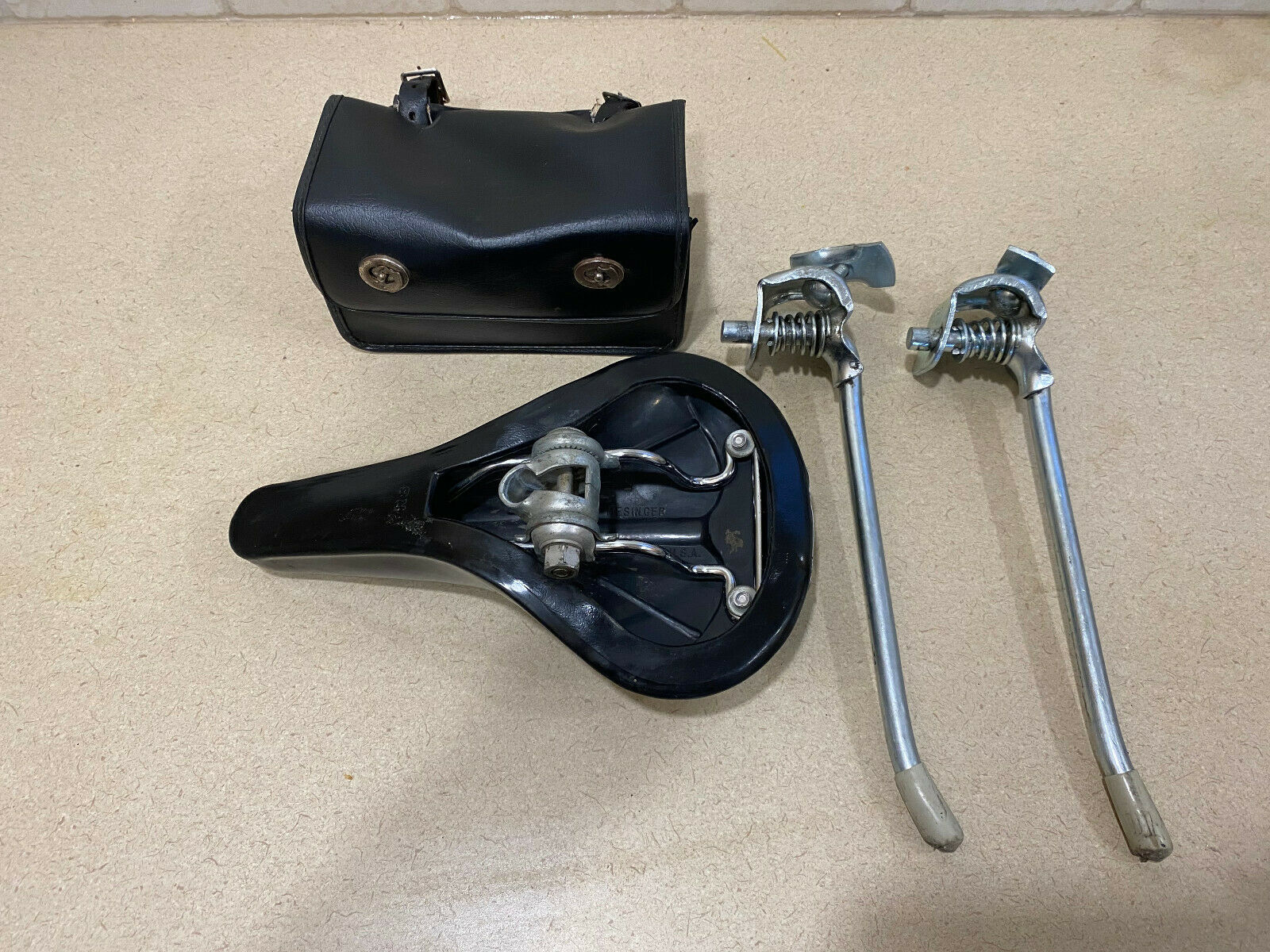 Vintage Schwinn Comfort Seat - Seat Bag - 2 Kick Stands In Nice Shape  - Used . - Fresh Stock Dated December 2025