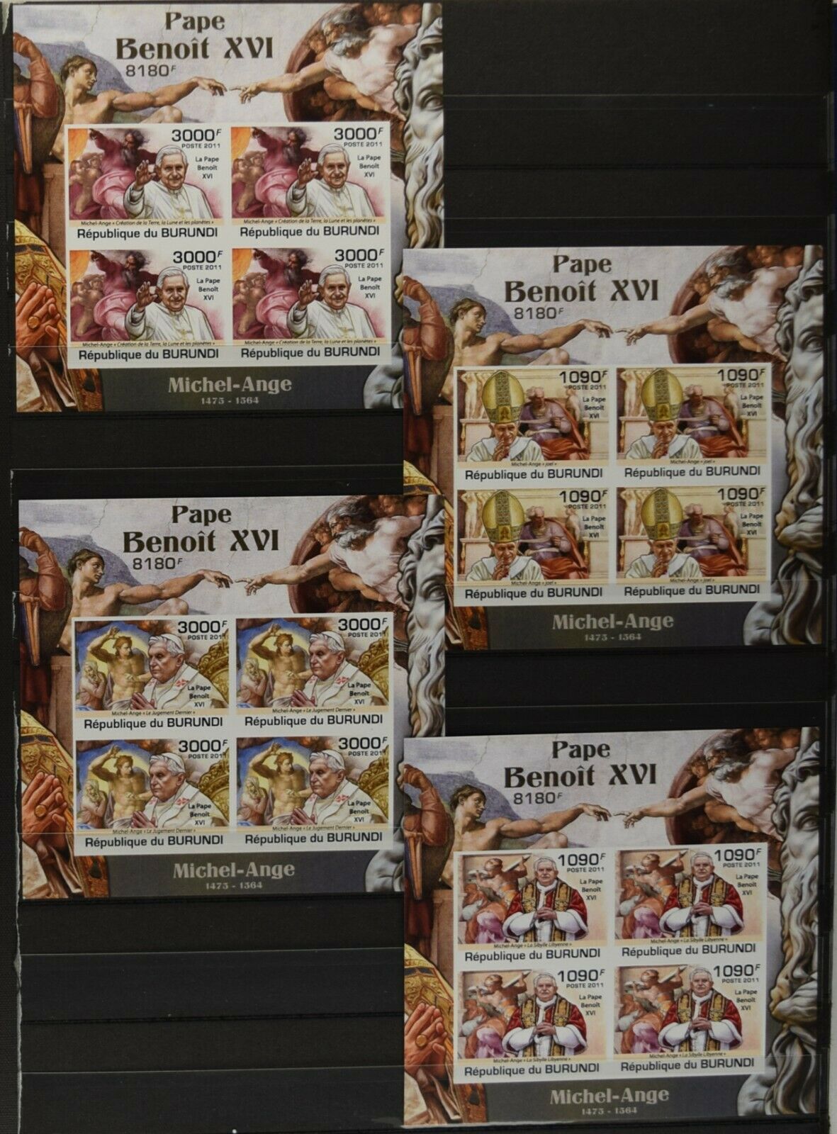 LB 523 Burundi Pope Benoit XVI (MNH) set of 4 blocks - Fresh Stock Dated January 2026