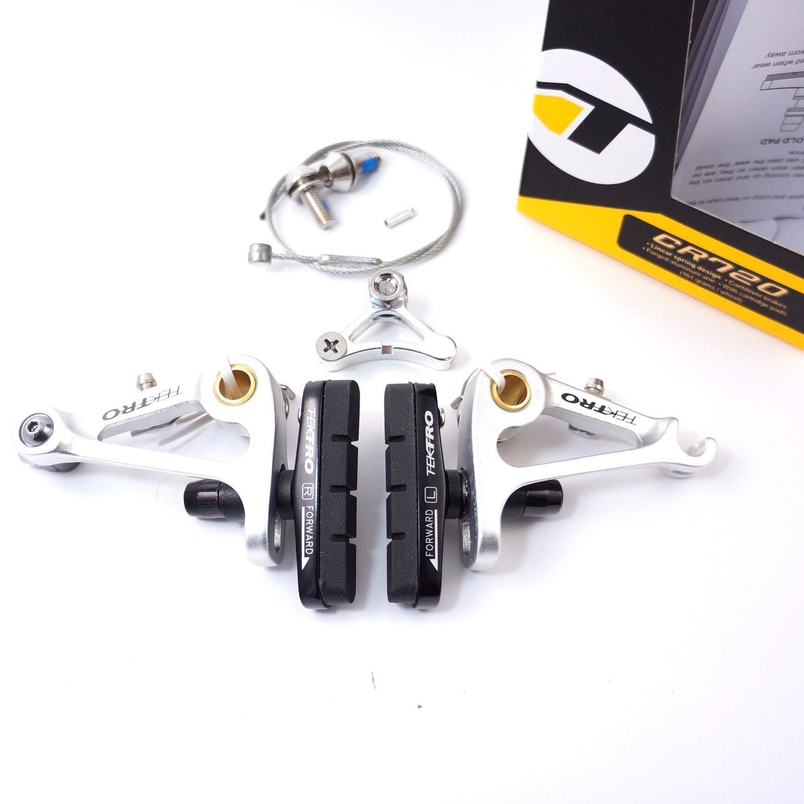 Tektro CR720 CX Cantilever Brake Set Black Front /Rear Cyclocross Touring SILVER - Fresh Stock Dated February 2026