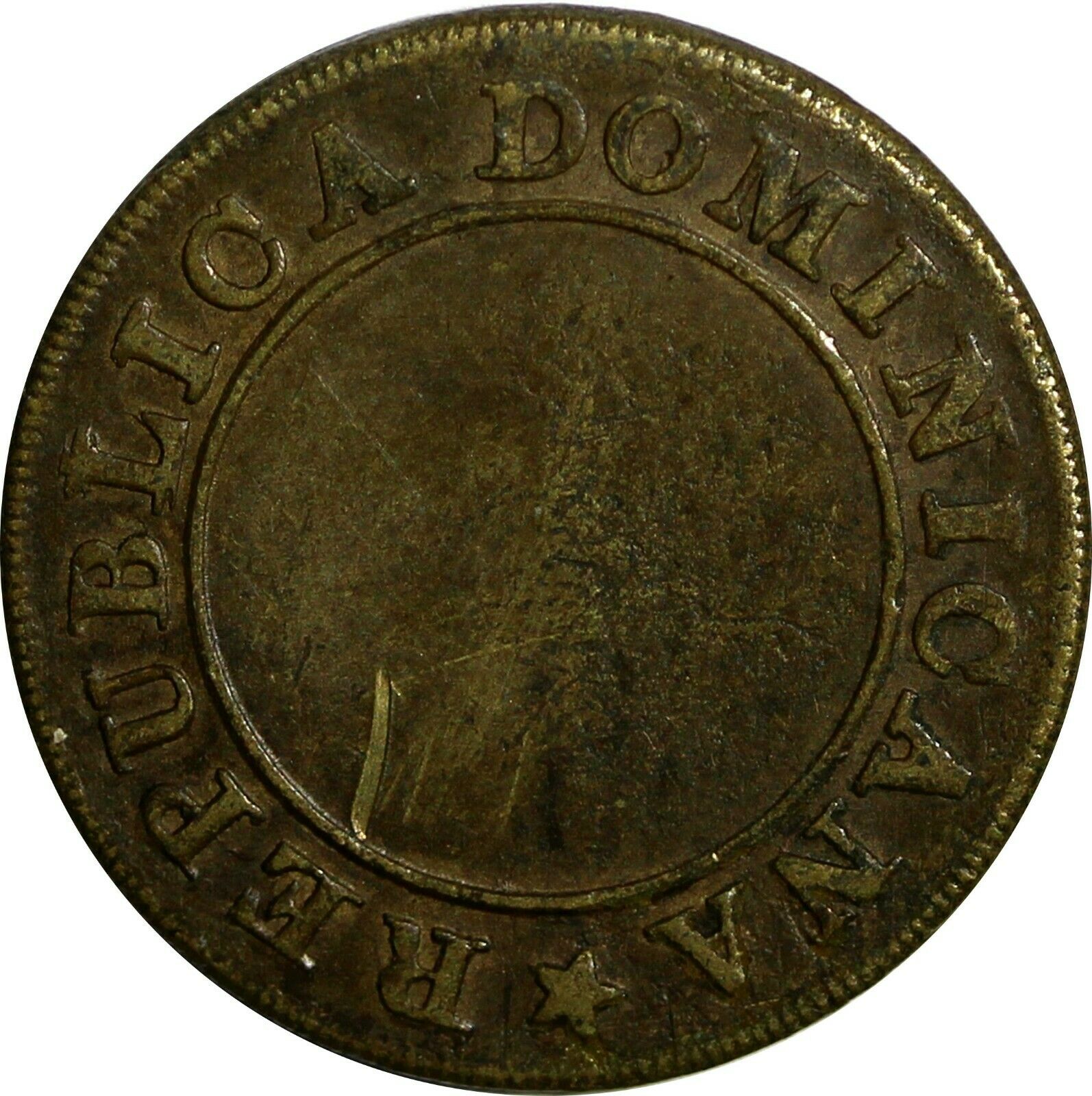 Dominican Republic Brass 1848 1/4 Real SCARCE KM# 2 - Fresh Stock Dated February 2026