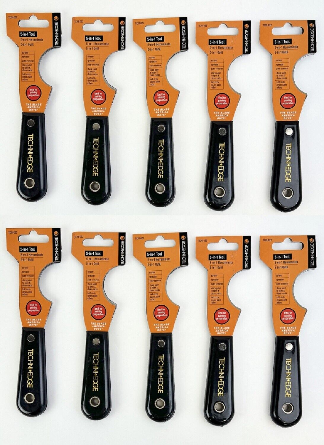 PAINTERS TOOL 5-IN-1 Scaper/Spreader/Putty Remover/Roller Cleaner - PACK OF 10 - Fresh Stock Dated February 2026