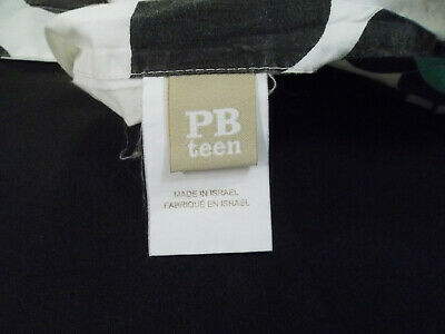 Pottery Barn Teen Nouveau Floral STD Pillow Sham Pair Black Pool Green White - Fresh Stock Dated December 2025