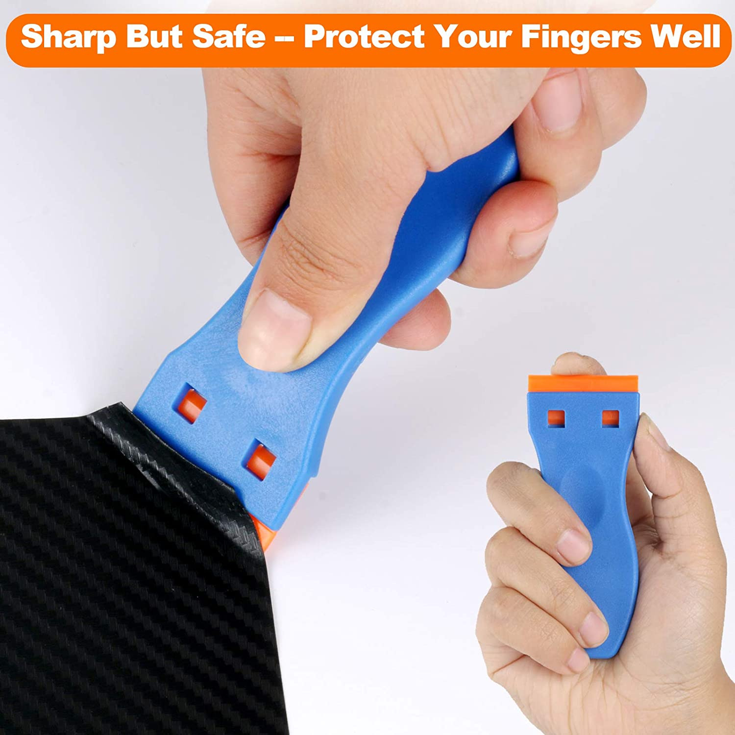 Plastic Razor Blade Scraper, 2PCS Scraper Tool with 60PCS Plastic Blades, Cleani - Fresh Stock Dated February 2026