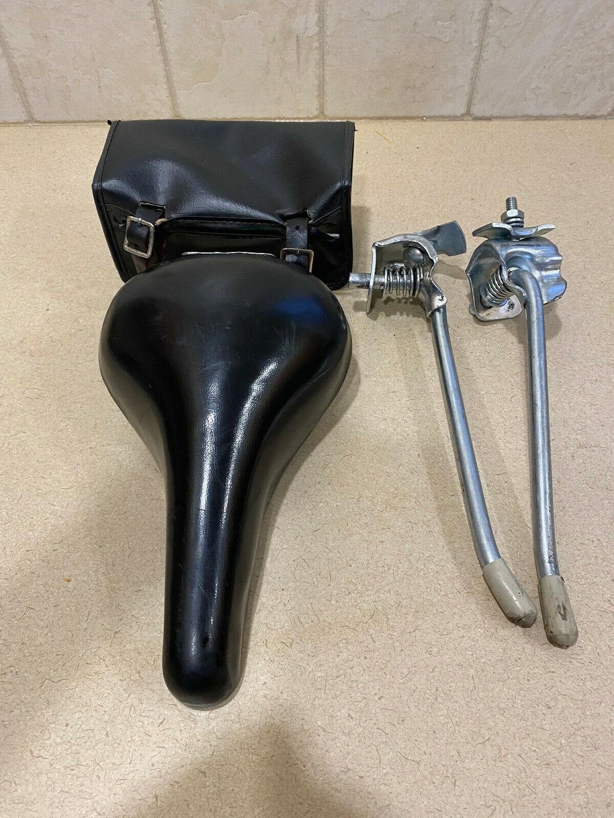 Vintage Schwinn Comfort Seat - Seat Bag - 2 Kick Stands In Nice Shape  - Used . - Fresh Stock Dated December 2025