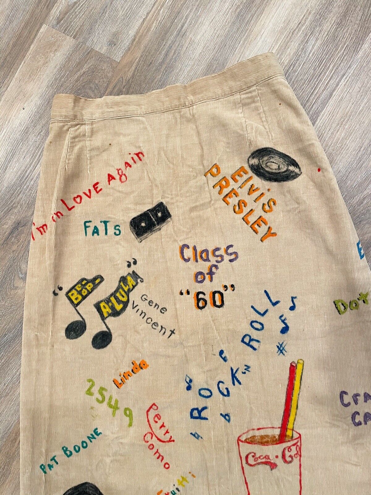 Vintage Senior Cords Rock & Roll Corduroy Skirt 1960s Elvis Records USA - Fresh Stock Dated March 2026
