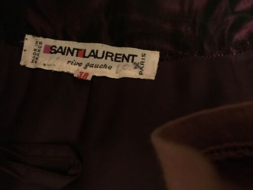 Vintage 80s YSL Yves Saint Laurent Rive Gauche Purple Moire Taffeta Skirt Sz8 - Fresh Stock Dated February 2026