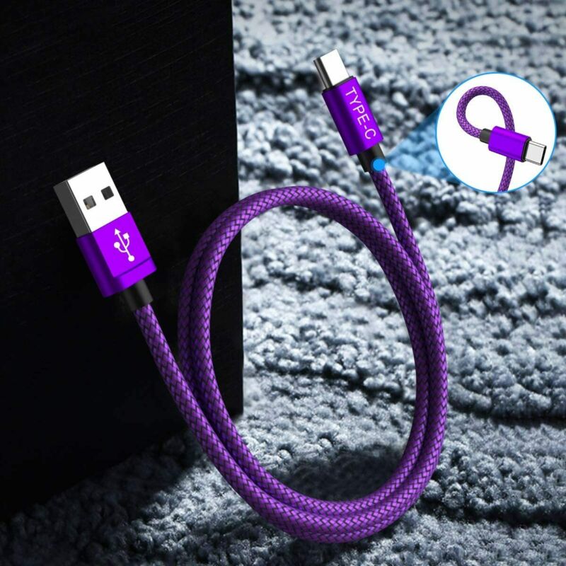 USB Type C Charger Cable 3-Pack(1.5/3.3/6.6FT),Micro C Charging Power Purple - Fresh Stock Dated February 2026