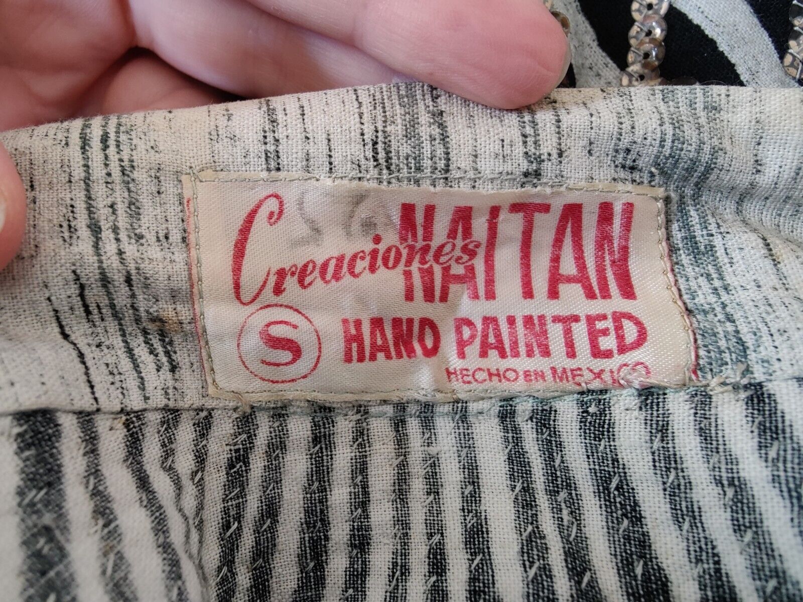 Size S: Vintage Handpainted Sequined Mexican Circle Skirt 1950s 50s MCM Pinup - Fresh Stock Dated March 2026