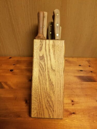 Vintage USA Chicago Cutlery 9 Pc. Piece Knife Set With Sharpener & Block - Fresh Stock Dated December 2025