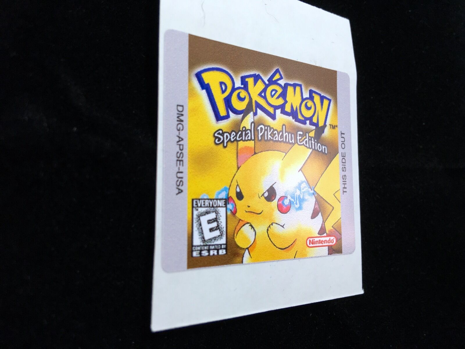 Pokemon Yellow Version Replacement Nintendo Gameboy Cartridge Label Sticker - Fresh Stock Dated December 2025
