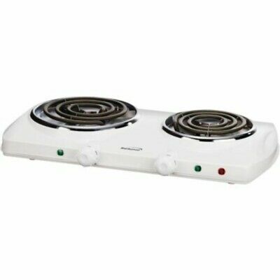 Brentwood Ts-368 Electric 1500W Double Burner Spiral White - Fresh Stock Dated December 2025