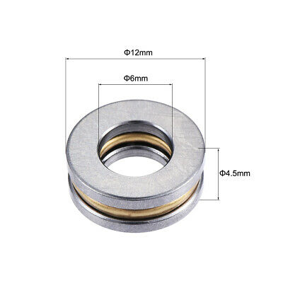 F6-12 12mmx6mmx4.5mm Axial Ball Single Thrust Bearing Silver Tone - Fresh Stock Dated February 2026