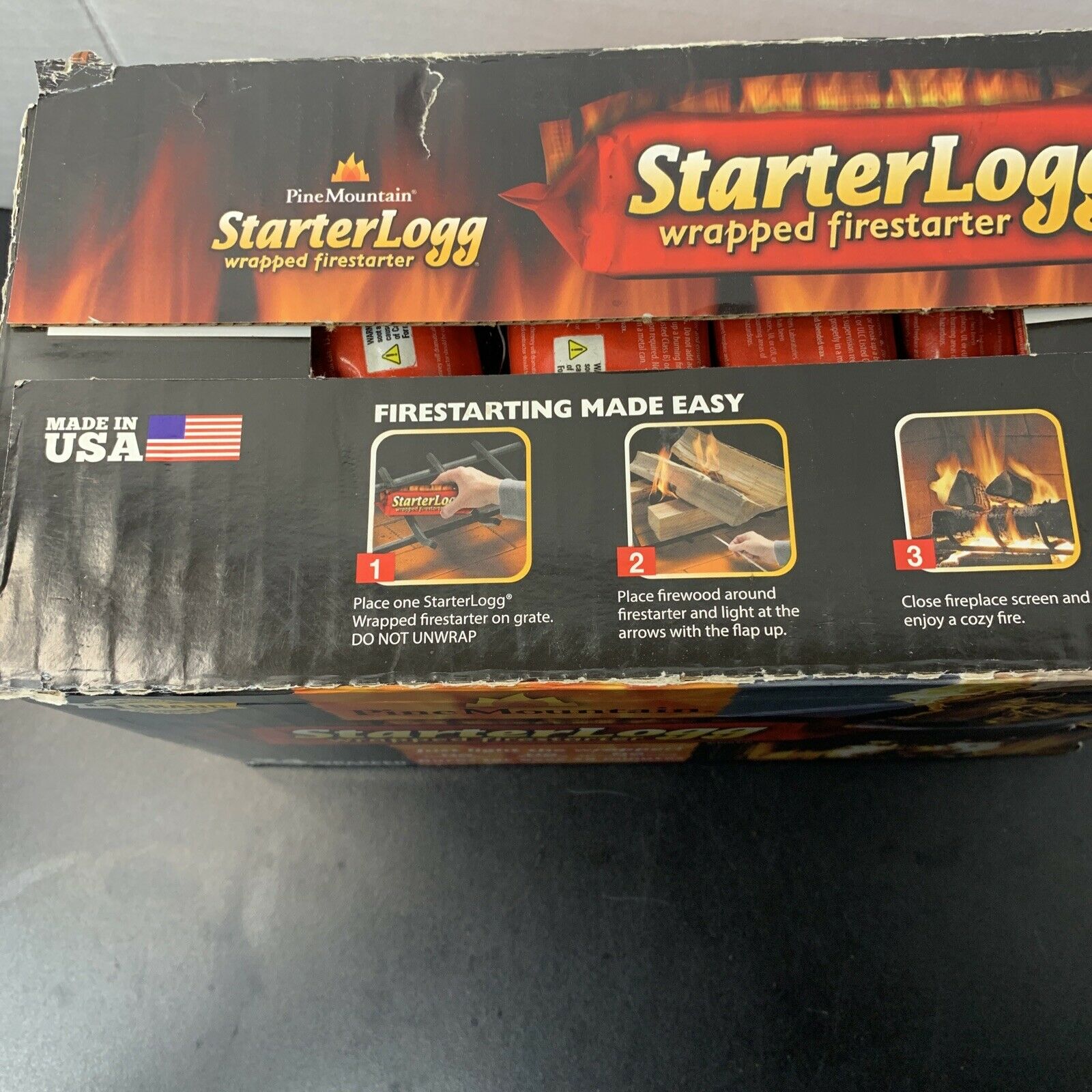 NEW Pine Mountain StarterLogg 24pc Firestarter Fireplace Campfire Wood Stove Pit - Fresh Stock Dated December 2025