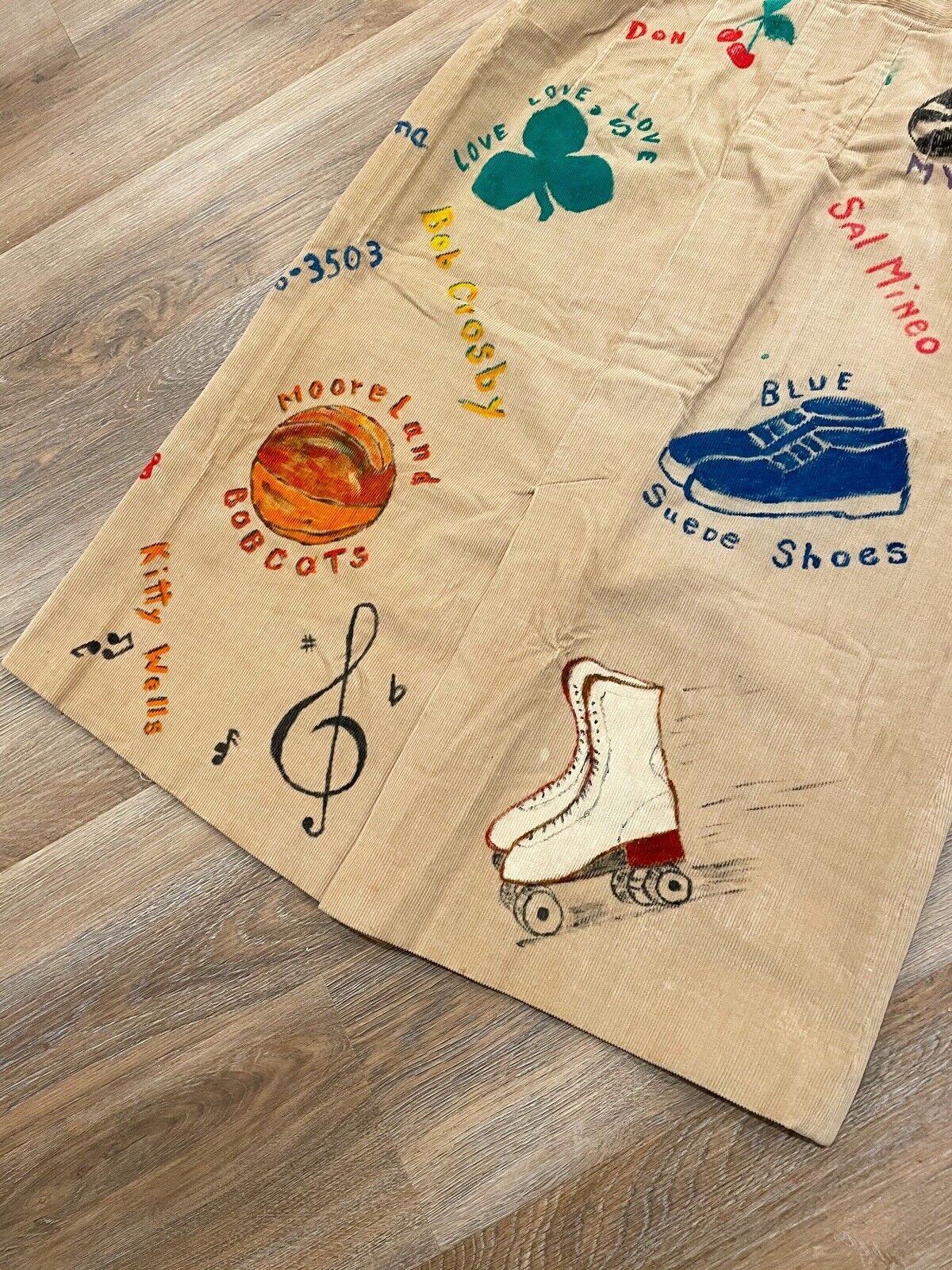 Vintage Senior Cords Rock & Roll Corduroy Skirt 1960s Elvis Records USA - Fresh Stock Dated March 2026