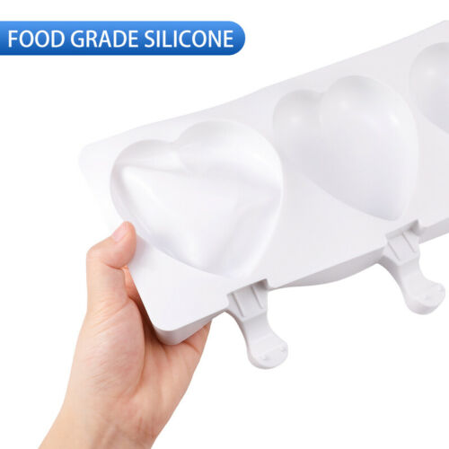 3 Pack 4 Cell Popsicle Molds Silicone DIY Frozen Juice Ice Cream Lolly Pop Mould - Fresh Stock Dated December 2025