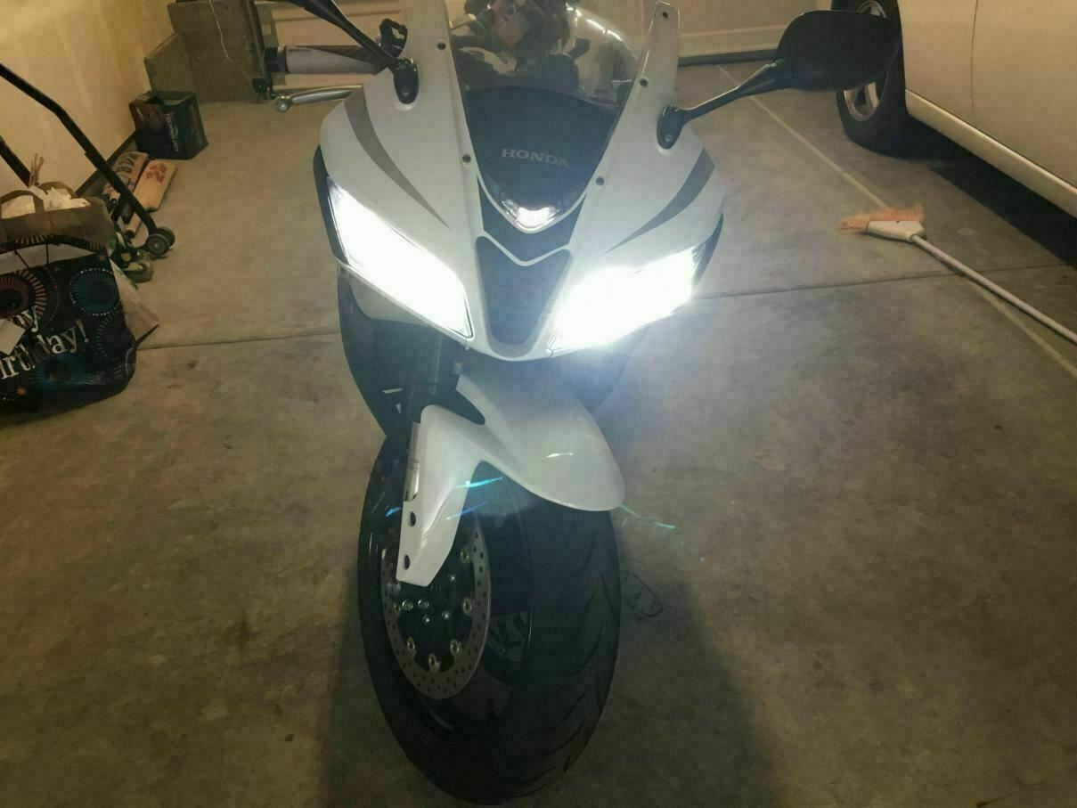 White Projector LED Headlight Bulbs For Honda CBR300 2015-2018 CBR500R 2013-2018 - Fresh Stock Dated February 2026