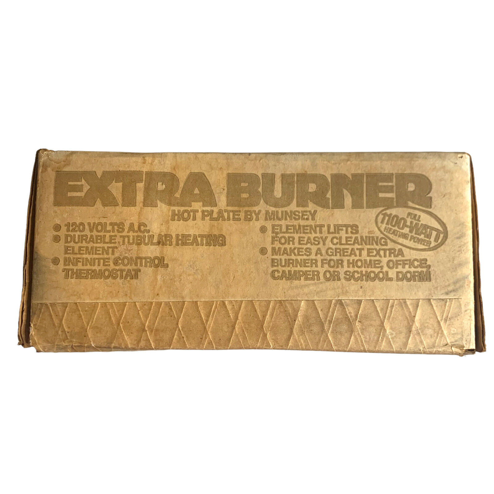 NOS NEW Vintage Munsey Extra Burner Hot Plate Model FB-1 - 1100 Watts 120 V USA - Fresh Stock Dated February 2026