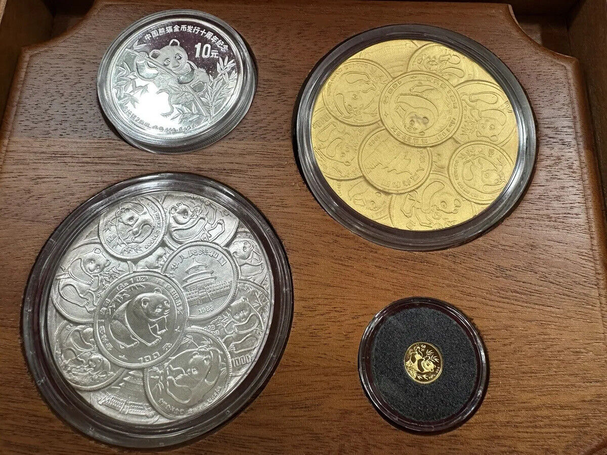 1991 China 10th Anniversary Panda Collection 4 Piece Coin & Medal Set BU+ - Fresh Stock Dated February 2026