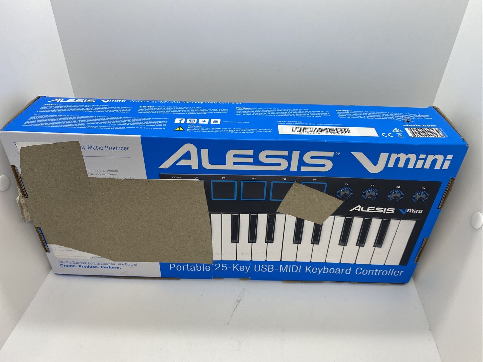 Alesis V-Mini - 25-Key USB MIDI Keyboard Controller - Fresh Stock Dated February 2026