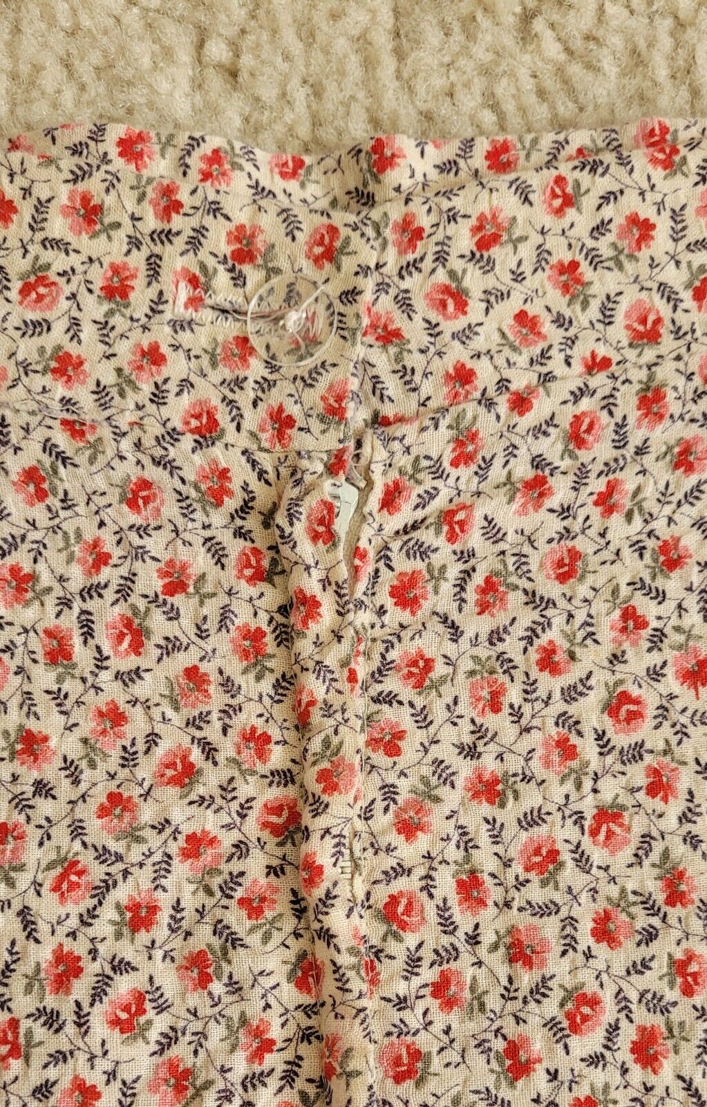 VINTAGE 1970'S PEASANT MIDI SKIRT BOHO HIPPIE FLOWER WOMENS SIZE SMALL 26