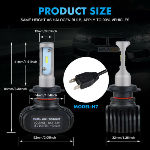 2x Motorcycle Low Beam Bulb For Suzuki GSXR600 GSXR750 GSXR1000 H7 LED Headlight - Fresh Stock Dated February 2026