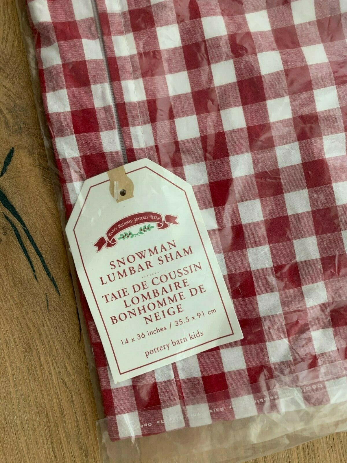 NWT Pottery Barn Kids Christmas Sherpa Snowman Lumbar Pillow Sham Dear Santa - Fresh Stock Dated December 2025