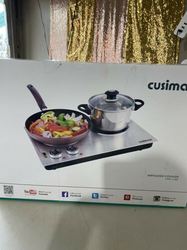 CUSIMAX 1800W Ceramic Electric Hot Plate for Cooking, Silver, Stainless - Fresh Stock Dated December 2025