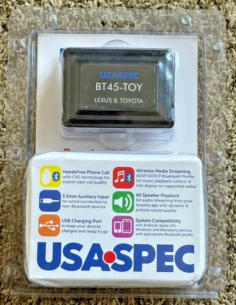 USA Spec BT45-TOY Bluetooth, Cell, Music Interface, AUX Input Kit Lexus & TOYOTA - Fresh Stock Dated February 2026