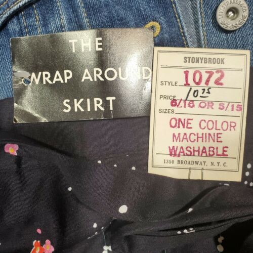 Vintage 70's Wrap Around Skirt size 9/10 Stonybrook Deadstock New Tags Floral - Fresh Stock Dated February 2026
