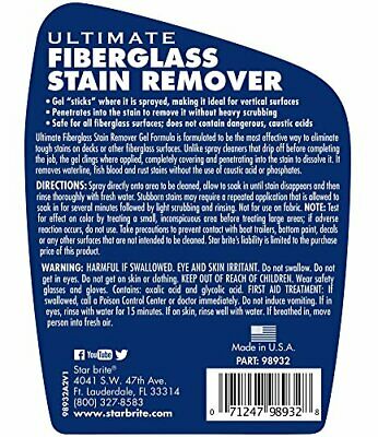Ultimate Fiberglass Stain Remover - New Gel Spray Formula 32 Oz - Fresh Stock Dated December 2025