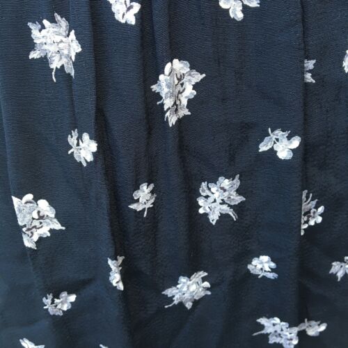 Vintage B. Moss Tailor Deep Navy Floral Maxi Button Down Skirt S Made in USA - Fresh Stock Dated February 2026