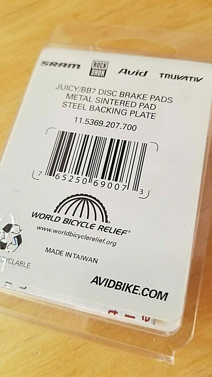 Avid Juicy/BB7 Metallic Brake Pads - Fresh Stock Dated February 2026
