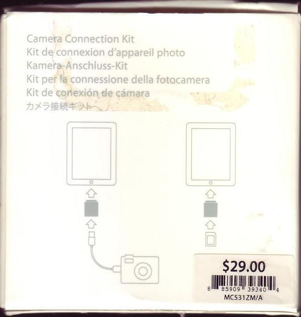 Apple iPad Camera Connection Kit (USB Port and SD Card adaptors) for iPad 1 & 2 - Fresh Stock Dated February 2026