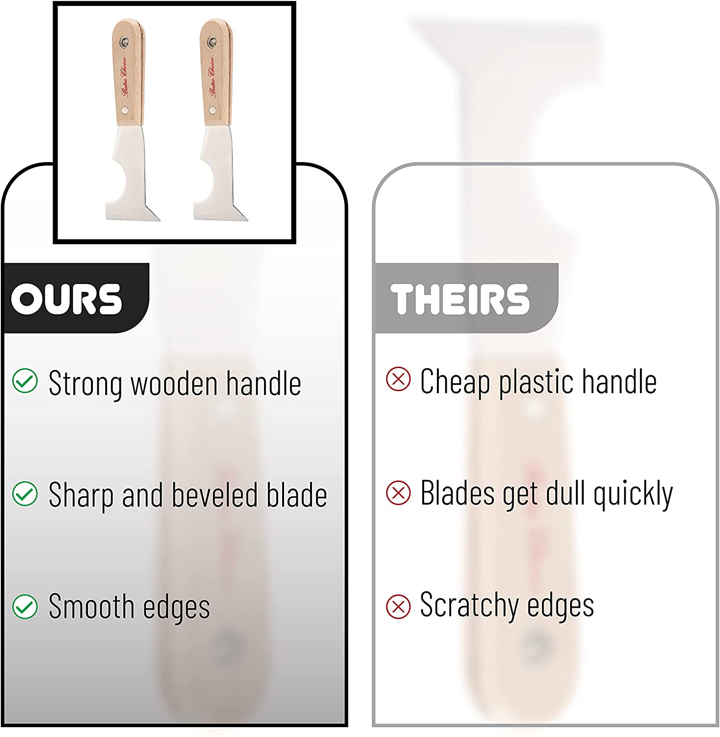 Bates- Paint Scraper, Taping Knife, Pack of 2 Putty Knife Scraper, Scraper, 5 in - Fresh Stock Dated February 2026