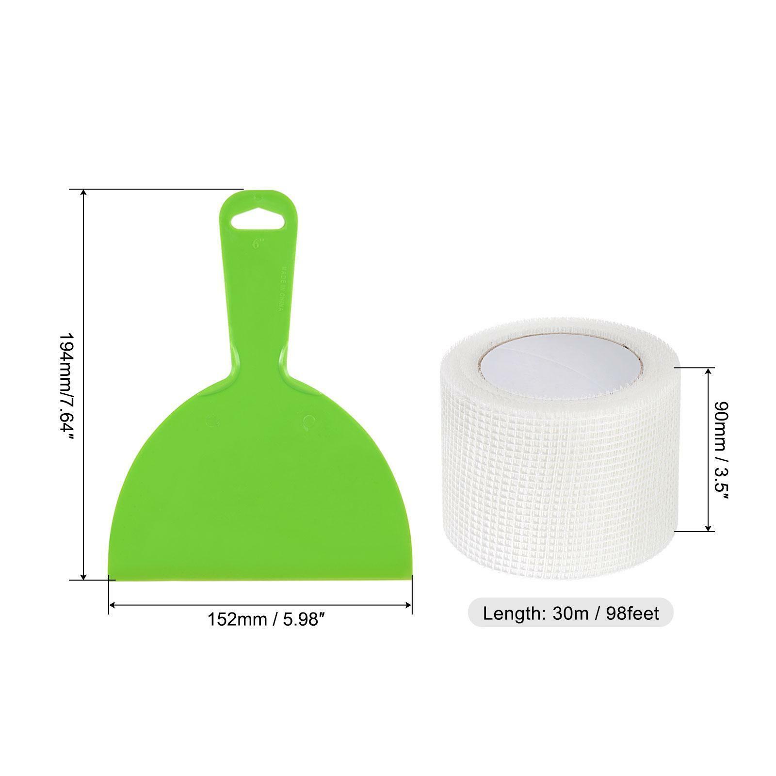 6inch Putty Knife and 2.8mm Mesh Drywall Joint Tape 3.5inch x 98feet, 4Pcs - Fresh Stock Dated February 2026