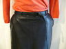Vintage 1980`s Black Leather Mid Calf Length Straight Cut Skirt - Fresh Stock Dated February 2026