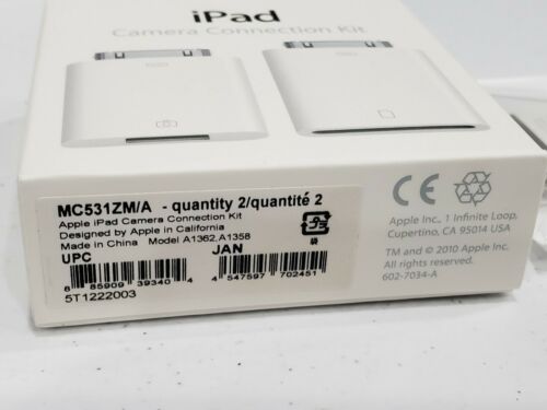 NEW GENUINE Apple iPad Camera Connection Kit: MC531ZM/A - Fresh Stock Dated February 2026
