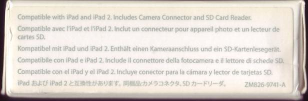 Apple iPad Camera Connection Kit (USB Port and SD Card adaptors) for iPad 1 & 2 - Fresh Stock Dated February 2026