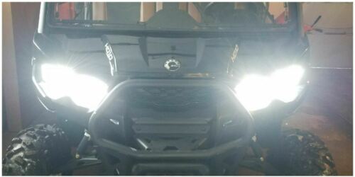 White 9005 HB3 2-SMD LED Bulbs Headlight For Can-Am Maverick Max 1000R 2014-2018 - Fresh Stock Dated February 2026