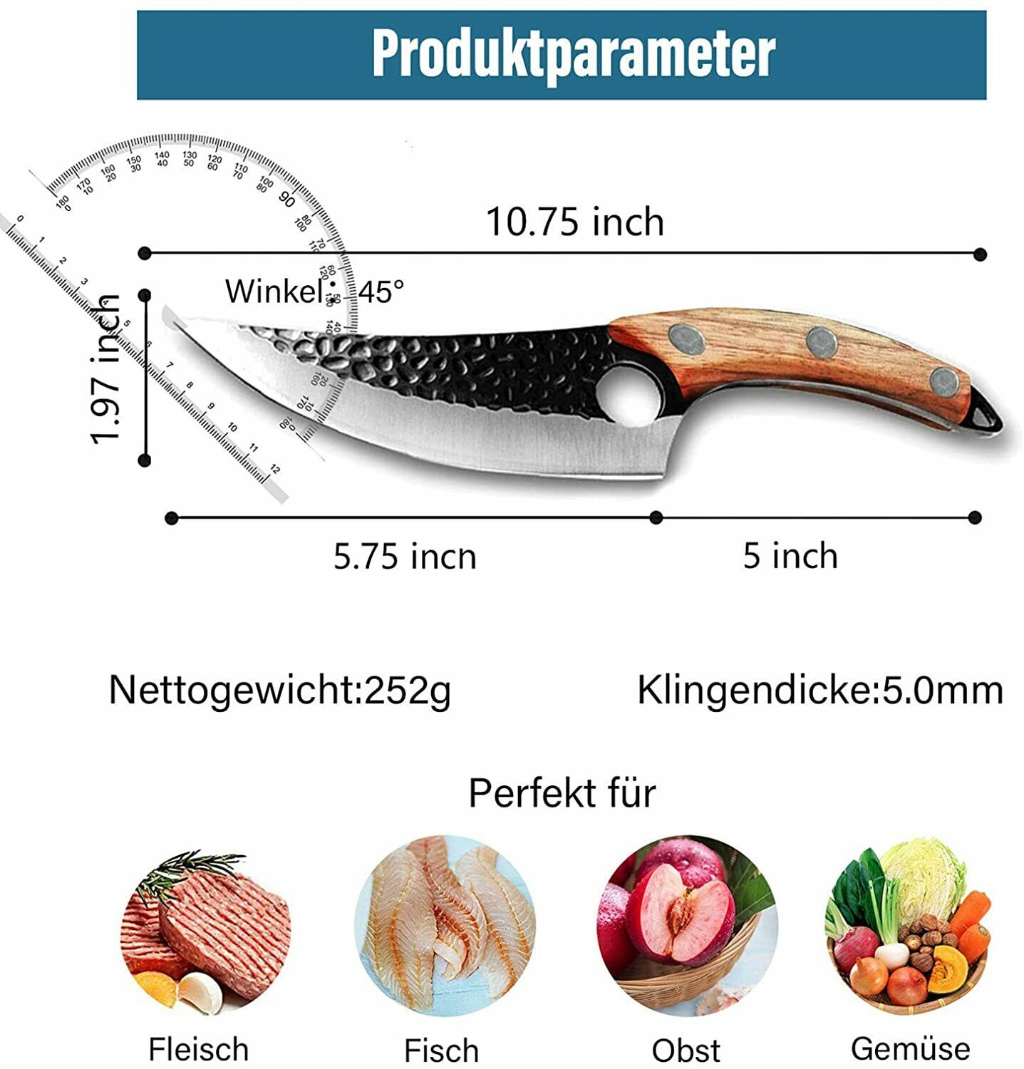 Butcher Knife Hand Forged Boning Knife with Sheath HighCarbon Steel Fillet Knife - Fresh Stock Dated December 2025