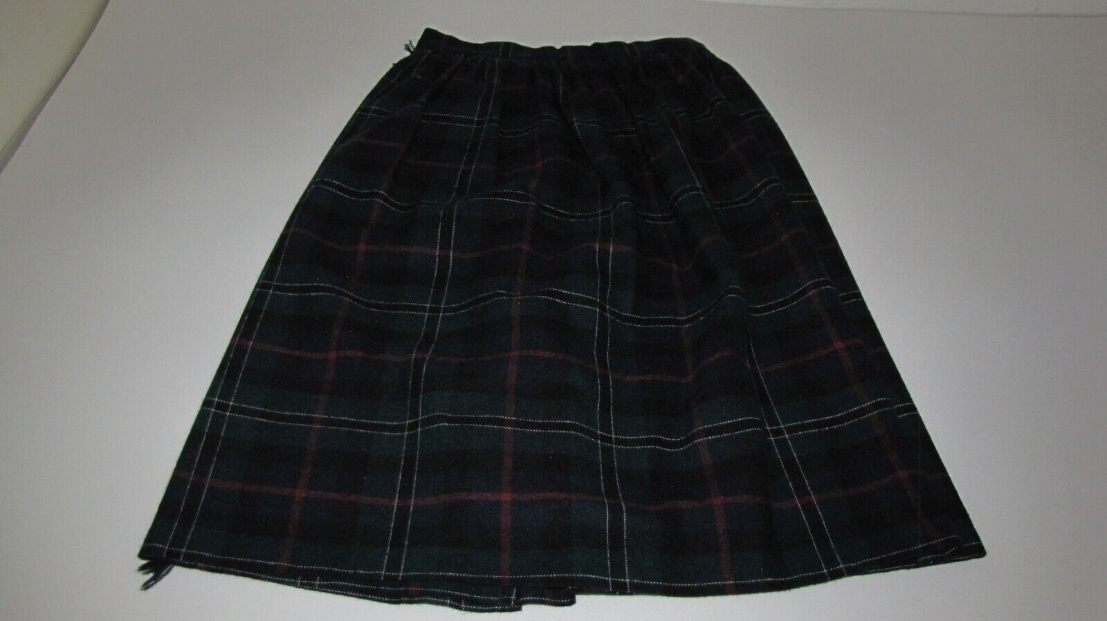 VTG Robyn Skirt USA  Women's  dark-Tartan Plaid full-Wrap midi A-line Wool   S - Fresh Stock Dated March 2026