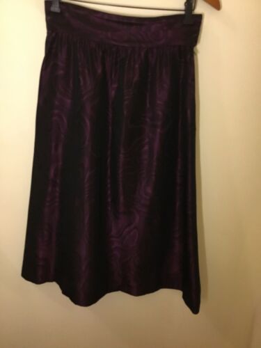 Vintage 80s YSL Yves Saint Laurent Rive Gauche Purple Moire Taffeta Skirt Sz8 - Fresh Stock Dated February 2026